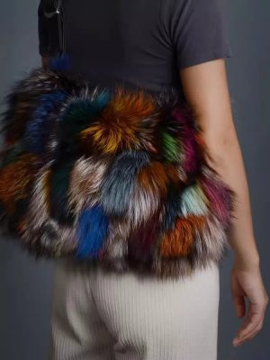 Sac Fourrure Renard Véritable Luxe Précieux