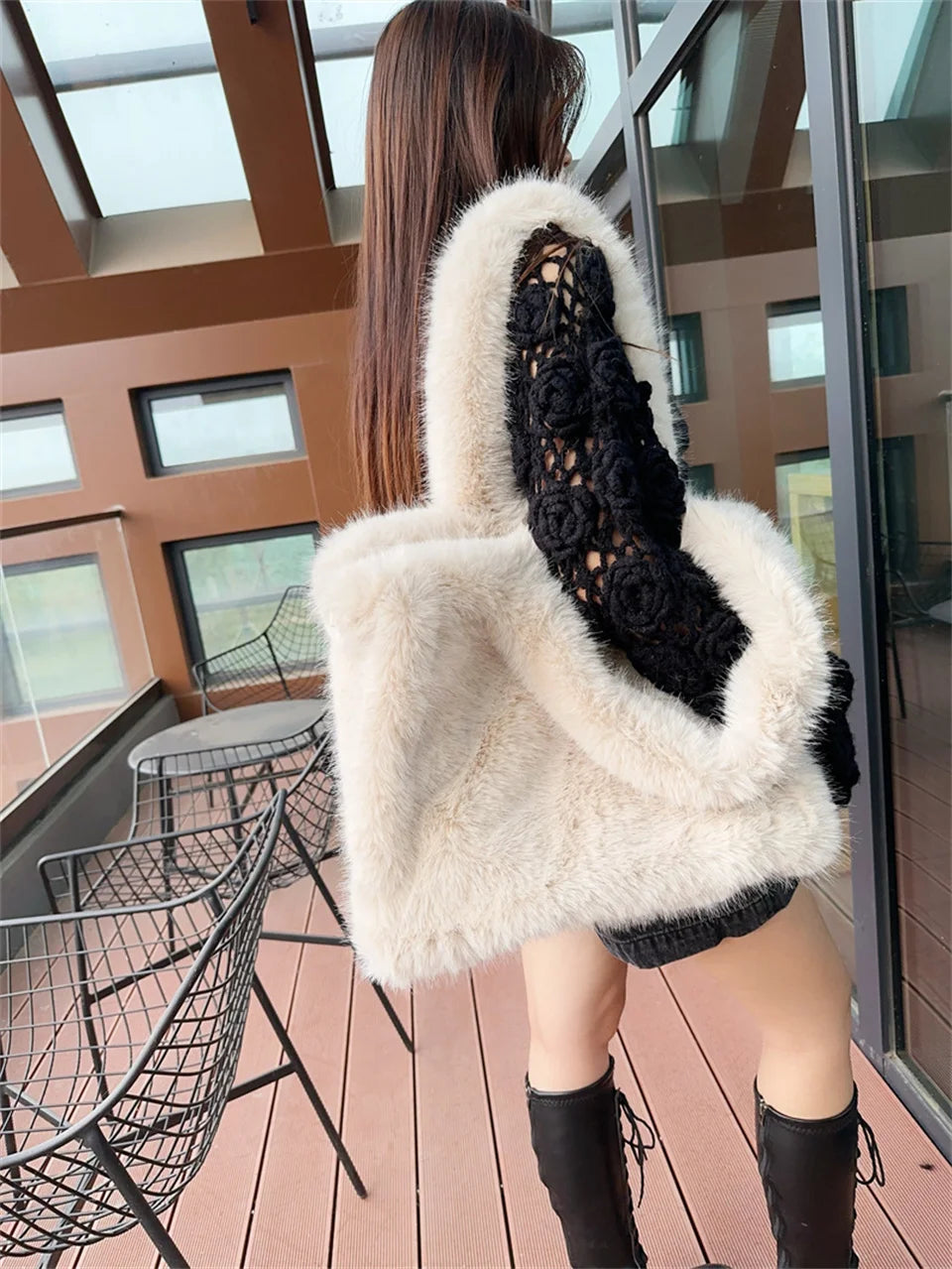 Sac Fourrure Grand Fluffy Étreinte Luxe – Image 27