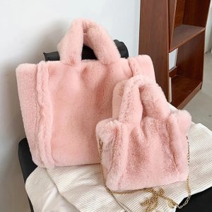 Sac Fourrure Spacieux Uni Câlin Pratique