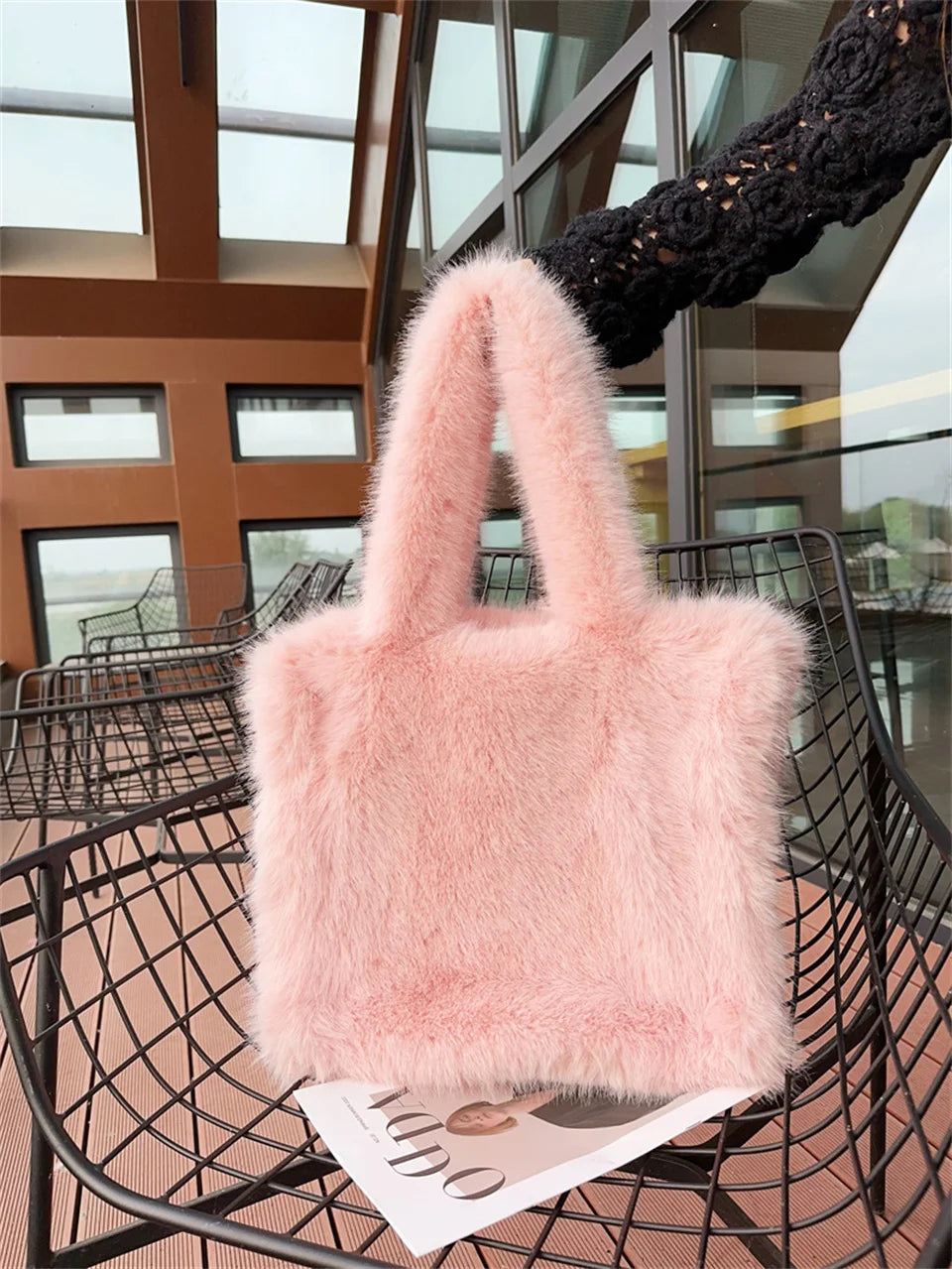 Sac Fourrure Grand Fluffy Étreinte Luxe – Image 40