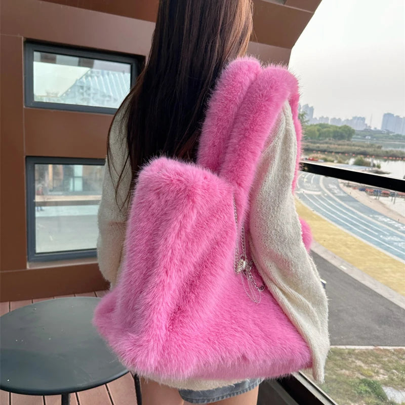 Sac Fourrure Grand Fluffy Étreinte Luxe – Image 2
