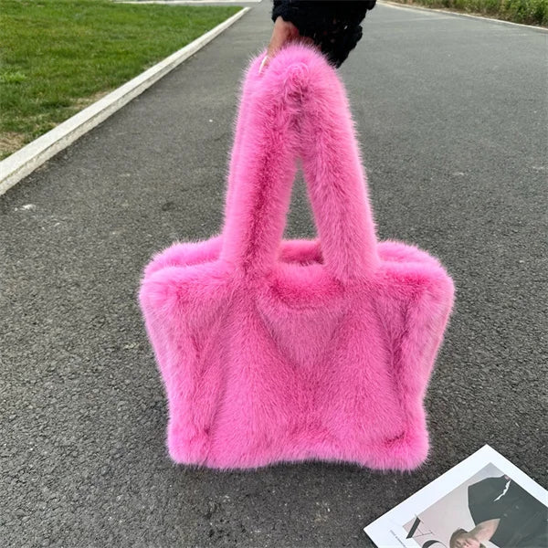 Sac Fourrure Grand Fluffy Étreinte Luxe – Image 47