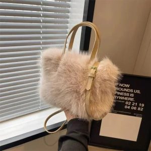 Sac Fourrure Seau Luxueux Éclat Hivernal