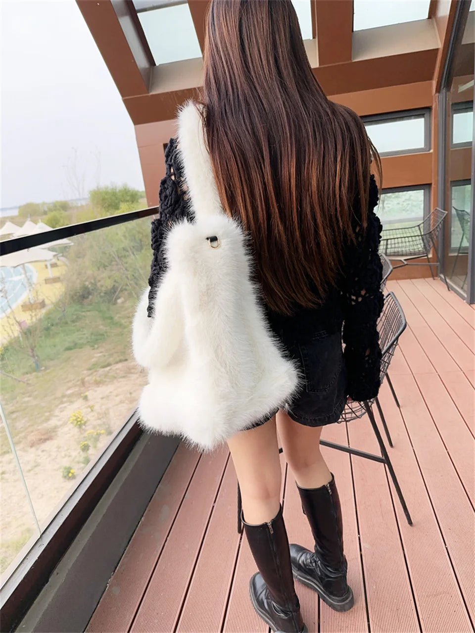 Sac Fourrure Grand Fluffy Étreinte Luxe – Image 24