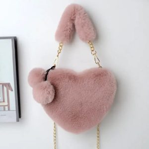 Sac Fourrure Cœur Lapin Tendre Rêve