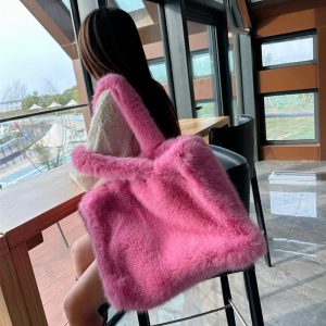Sac Fourrure Grand Fluffy Étreinte Luxe